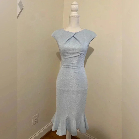 Ted Baker Ibbie Icy Blue Dress Size 2 NWOT - Picture 4 of 10